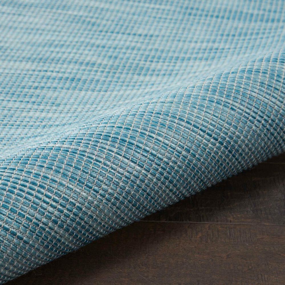 Nourison Positano 5&#39; x 7&#39; Aqua Indoor/Outdoor Area Rug, , large