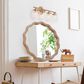 Hearth and Haven 23.62" Round Wall Mirror with Wavy Wood Framed in Antique Natural, , large