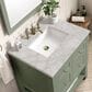 James Martin Vanities Breckenridge 30" Single Bathroom Vanity in Smokey Celadon with 3 cm Victorian Silver Quartz Top and Rectangular Sink, , large