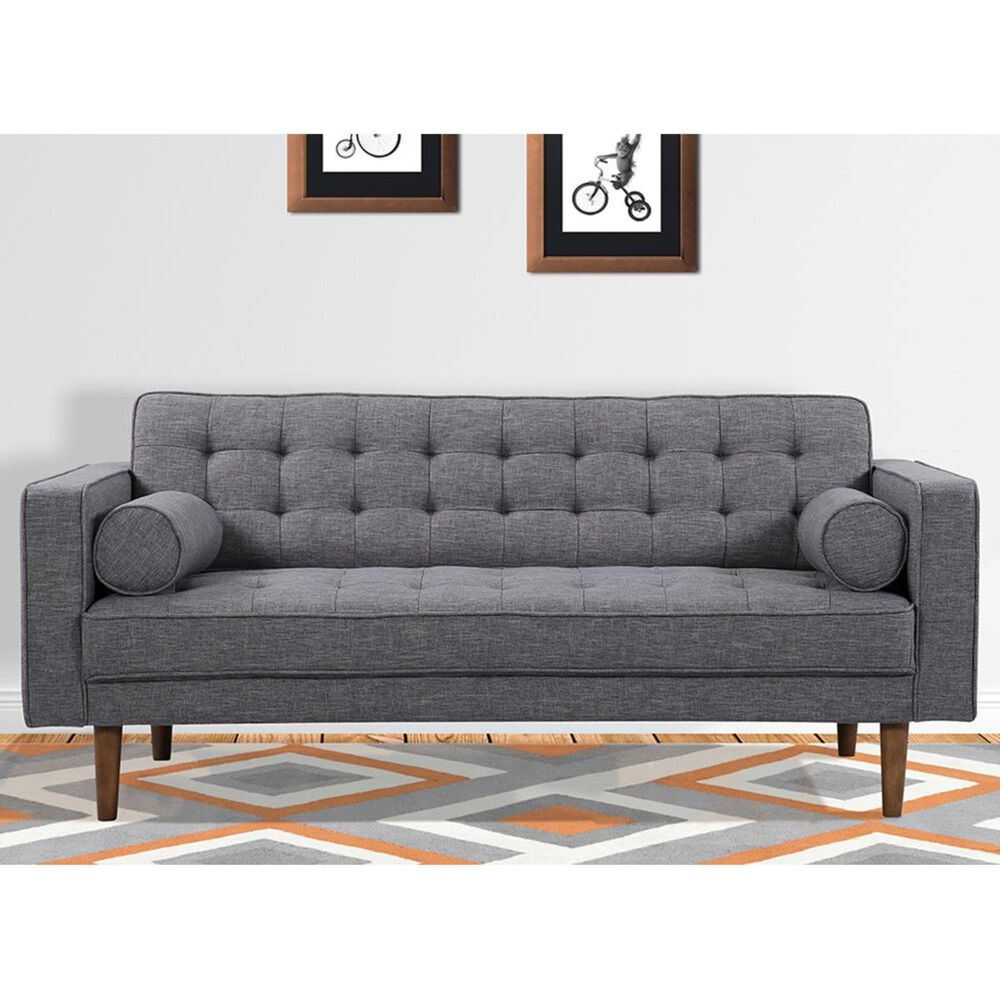 Blue River Element Loveseat in Dark Gray and Walnut, , large