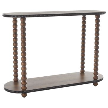Maple and Jade Oval Spindle Console Table in Brown, , large