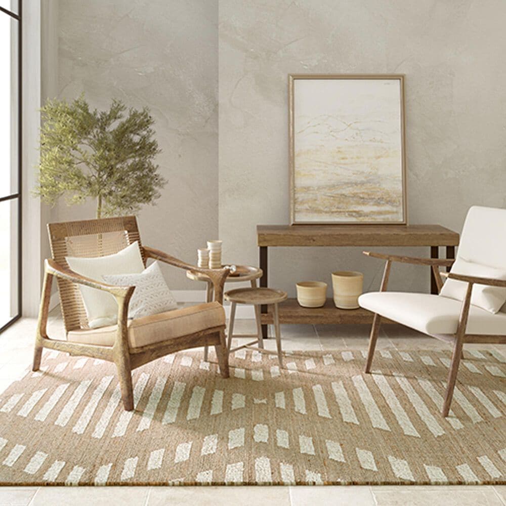 L&amp;R Resources Geoblend Southwestern 7&#39;9&quot; x 9&#39;9&quot; Natural and Ivory Area Rug, , large