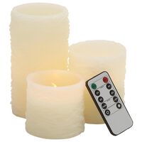 Maple and Jade Traditional Resin Flameless Candle in Cream (Set of 3)