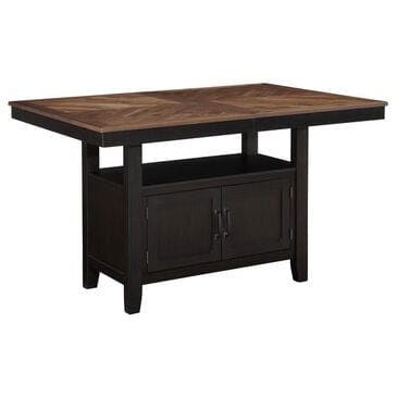 Steve Silver Co. Bermuda Storage Counter Height Table in Black and Dark Acacia - Table Only, , large