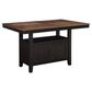 Steve Silver Co. Bermuda Storage Counter Height Table in Black and Dark Acacia - Table Only, , large