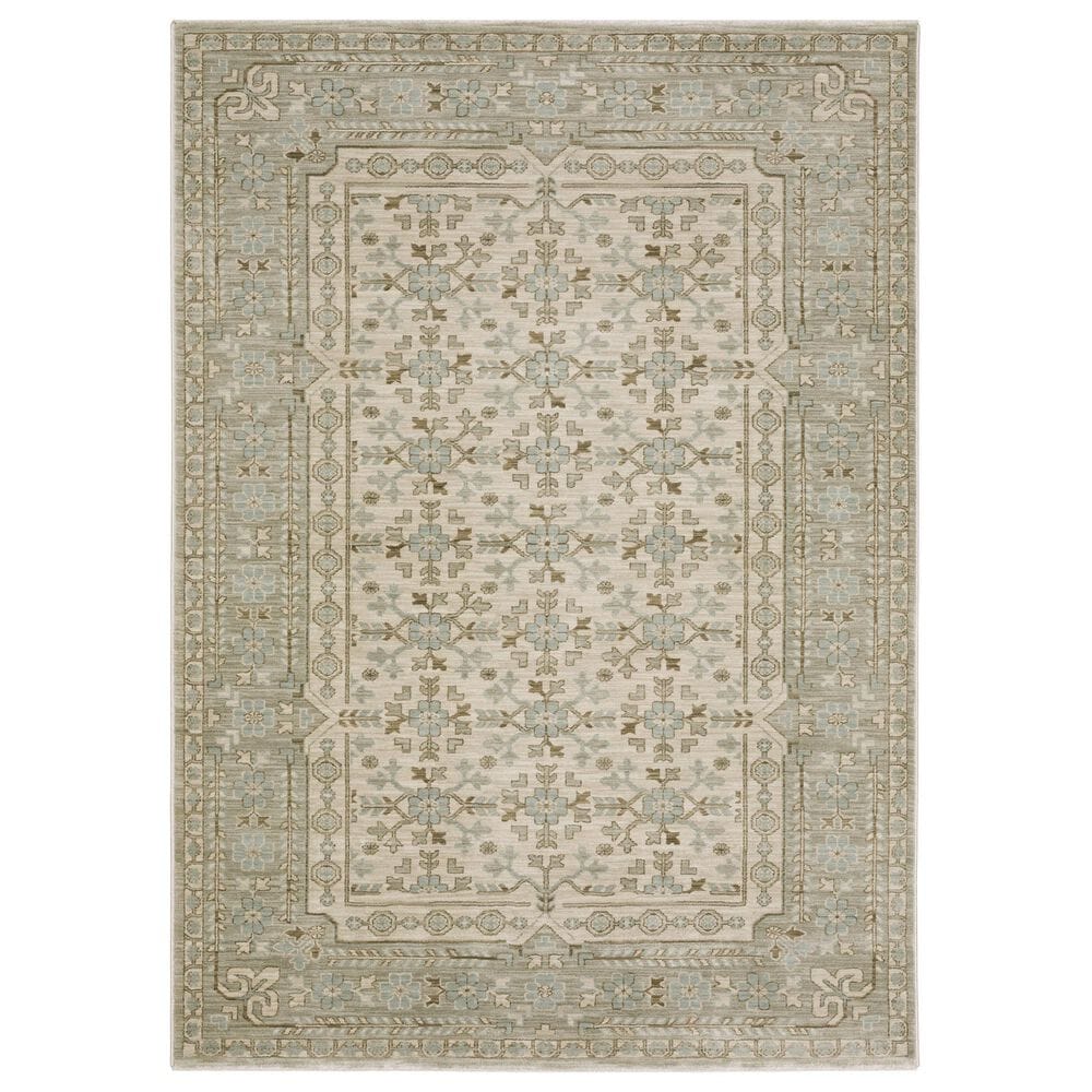 Oriental Weavers Maeve MAE04 Beige and Blue 7"10" x 10"10" Area Rug, , large