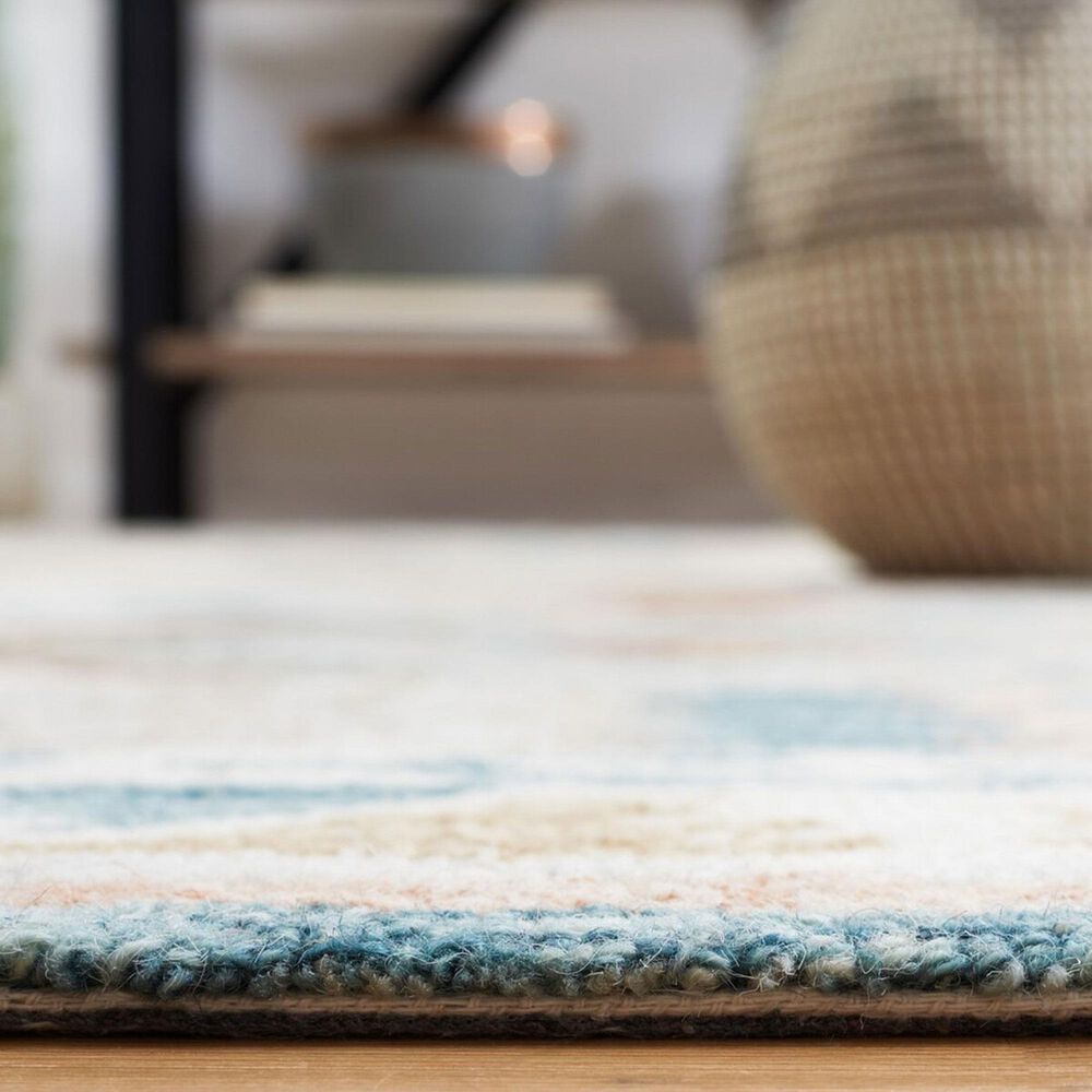 Safavieh Micro-Loop 4&#39; x 6&#39; Ivory and Blue Area Rug, , large