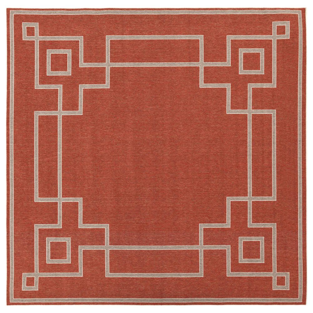 Surya Alfresco 7&#39;3&quot; Square Rust, Brown and Beige Indoor/Outdoor Area Rug, , large
