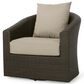 Hearth and Haven Outdoor Wicker Swivel Chair in Khaki, , large