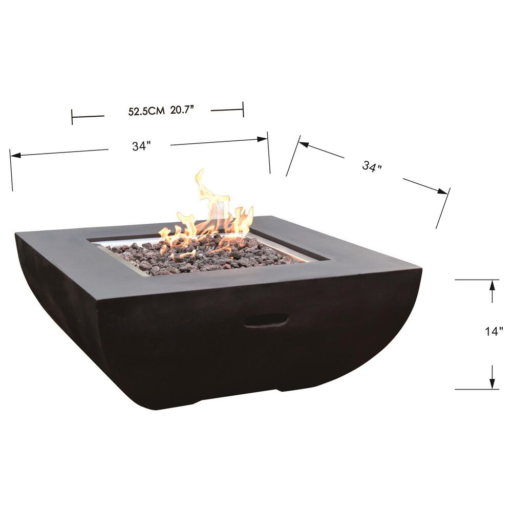 Elementi Fire Aurora Square Natural Gas Fire Table in Black, , large