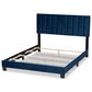 Baxton Studio Clare King Upholstered Panel Bed in Navy Blue, , large