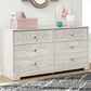 Ashley Paxberry 53" 6-Drawer Dresser in Whitewash, , large
