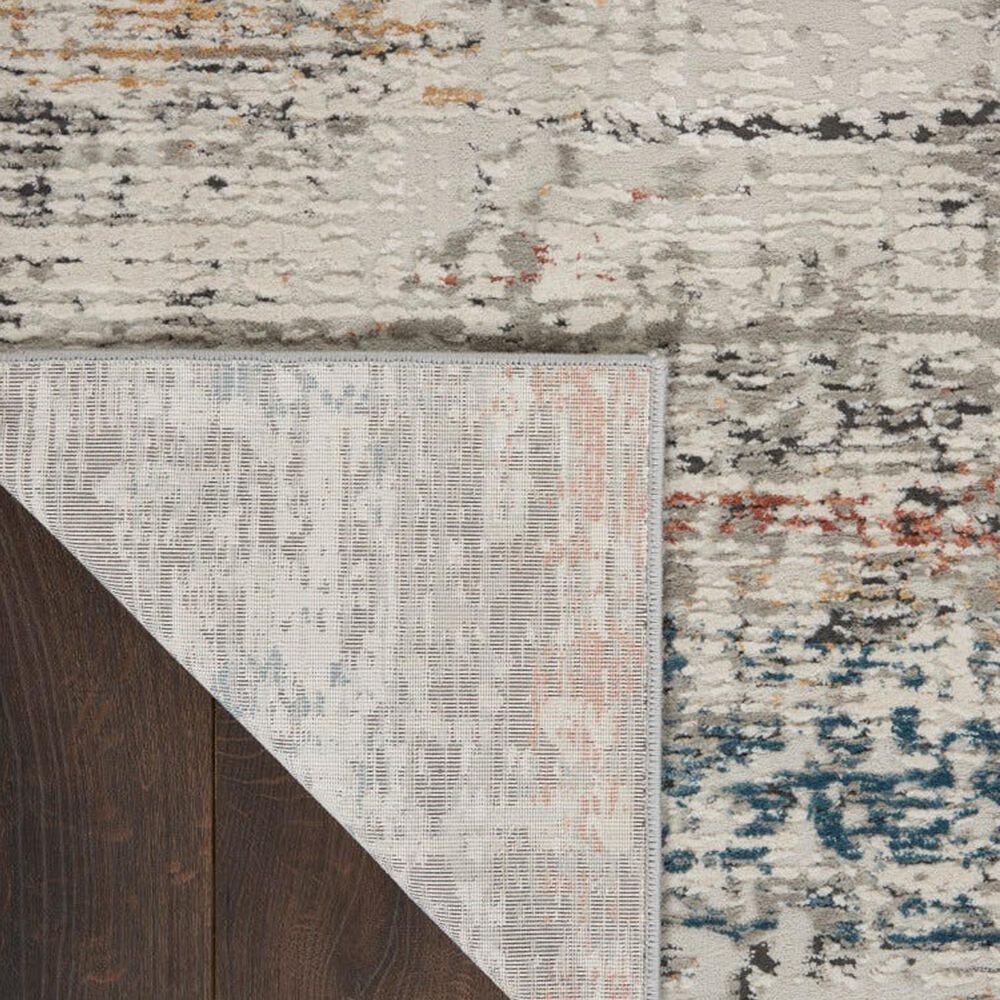 Nourison Rustic Textures Light Grey and Multicolor 6&#39; x 9&#39; Area Rug, , large