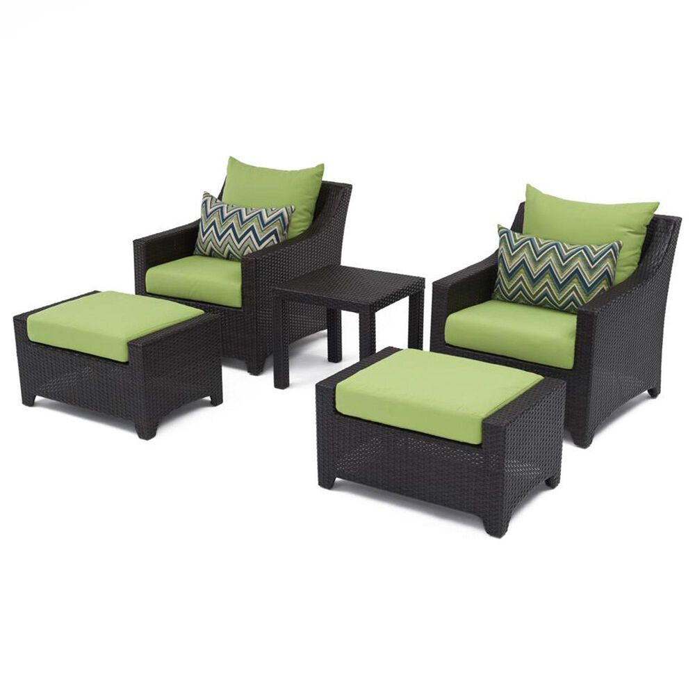 RST Brands Deco 5-Piece Sunbrella Patio Club Chair Set in Ginkgo Green, , large