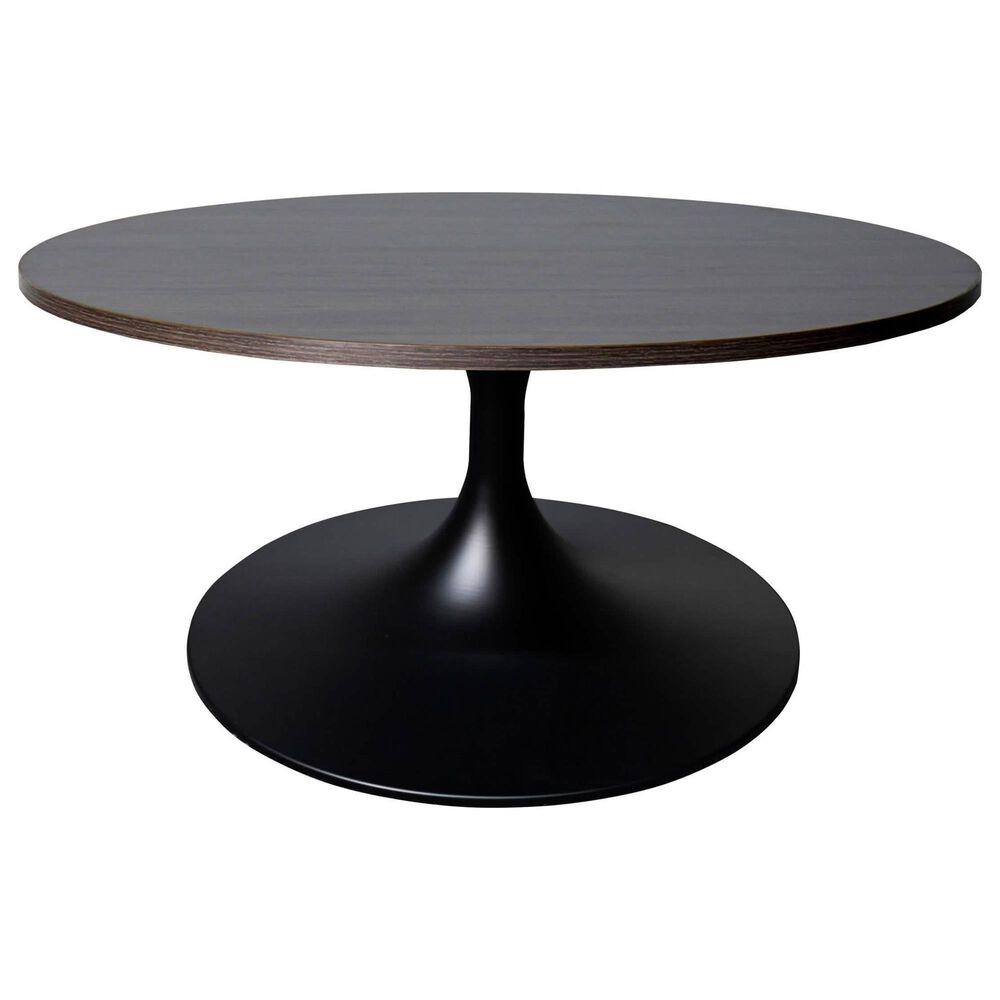 Leisuremod Verve 27" Coffee Table with MDF Top in Black and Dark Brown, , large