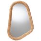 Baxton Studio Ulrica Irregular Shape Rattan Wall Mirror in Honey, , large