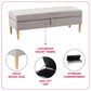 CorLiving Perry Storage Ottoman in Light Grey Velvet, , large