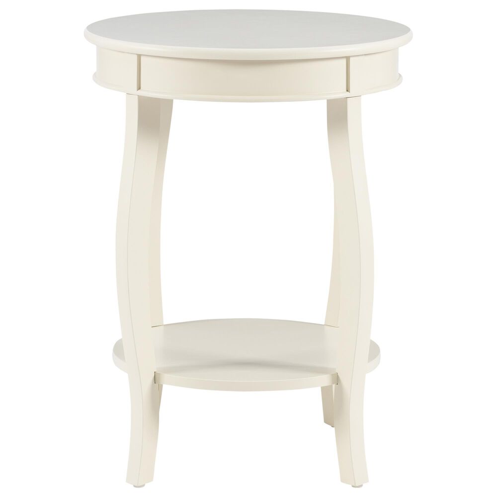 Linon Home Decor Aura Round Side Table in Off White, , large