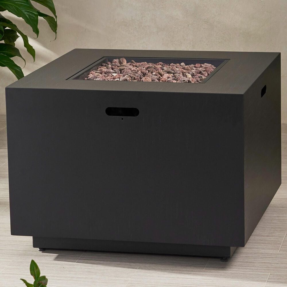 Hearth and Haven 33&quot; Square Iron Fire Pit in Dark Grey, , large