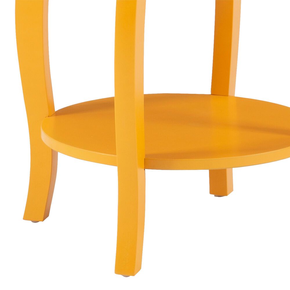 Linon Home Decor Rainbow Round Side Table in Yellow, , large
