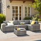 HOMLUX 6-Piece Outdoor Wicker Sectional Patio Furniture Set in Dark Gray, , large