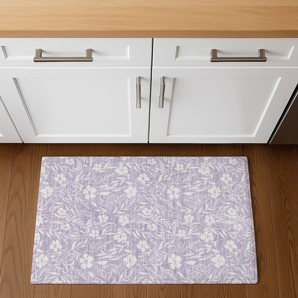 Dalyn Rug Company Soft Essentials Floral Lavender 1'8" x 2'6" Indoor/Outdoor Area Rug, , large