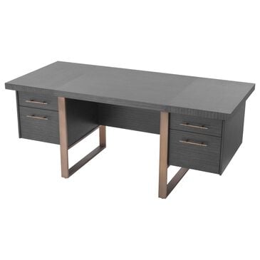 Eichholtz Canova Desk in Charcoal Grey Oak and Brushed Brass, , large