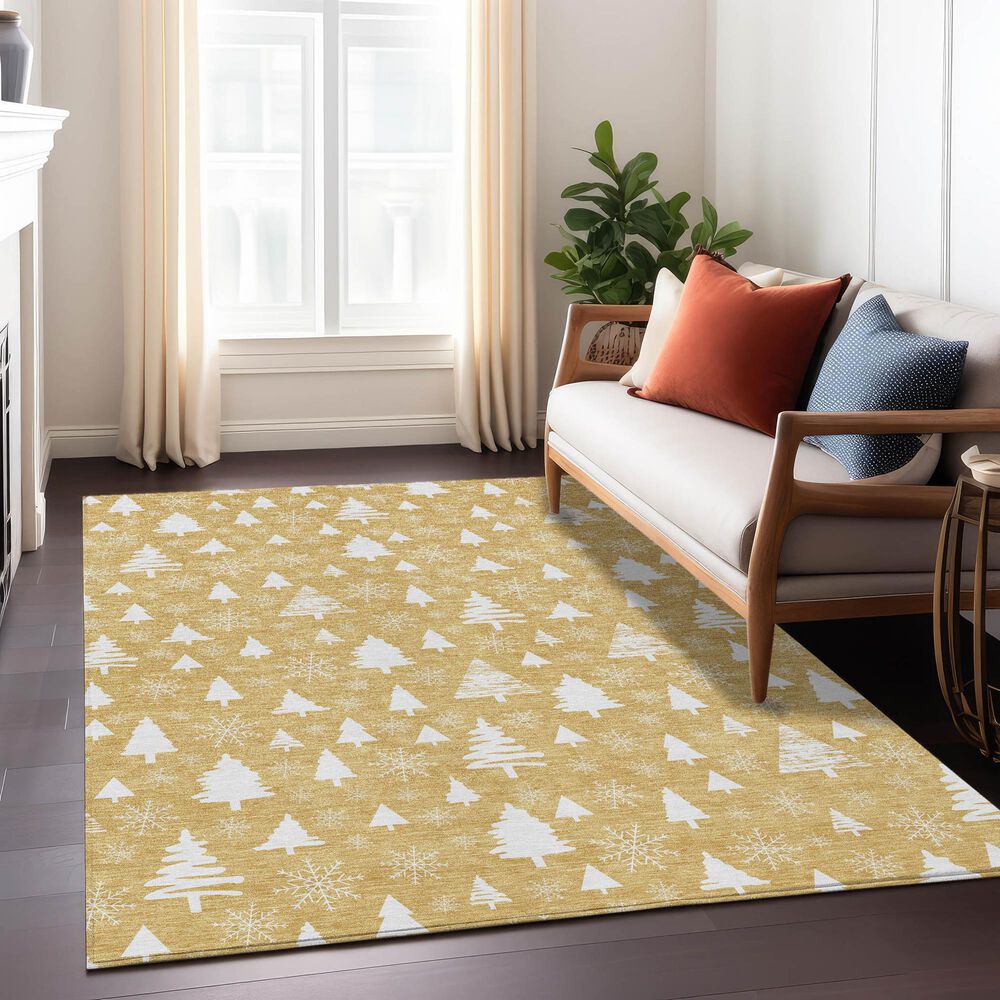 Dalyn Rug Company Wonderland WN23 3&#39; x 5&#39; Gold Indoor/Outdoor Area Rug, , large