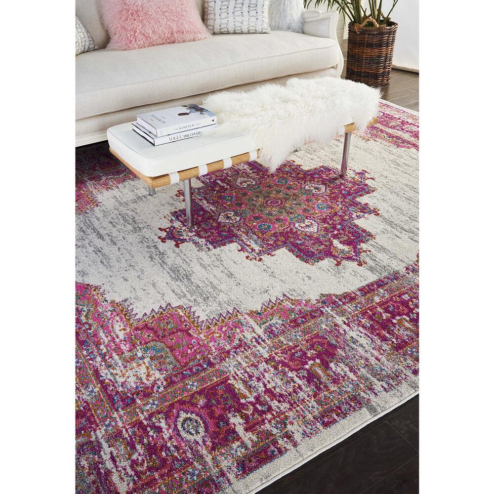 Nourison Passion PSN03 8&#39; x 10&#39; Ivory and Fushia Area Rug, , large