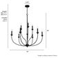 Hunter Southcrest 9-Light Chandelier in Flat Matte Black, , large