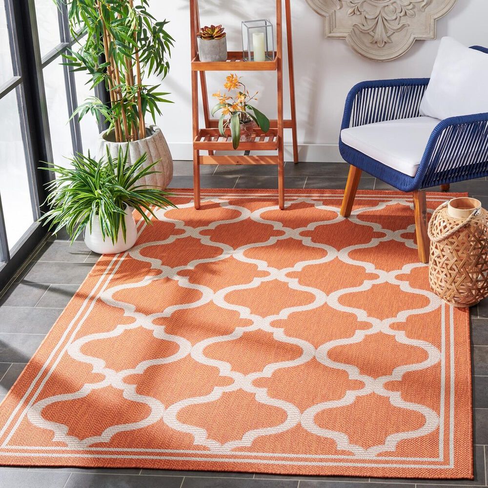 Safavieh Bermuda 3&#39; x 5&#39; Rust and Ivory Indoor/Outdoor Area Performance Rug, , large
