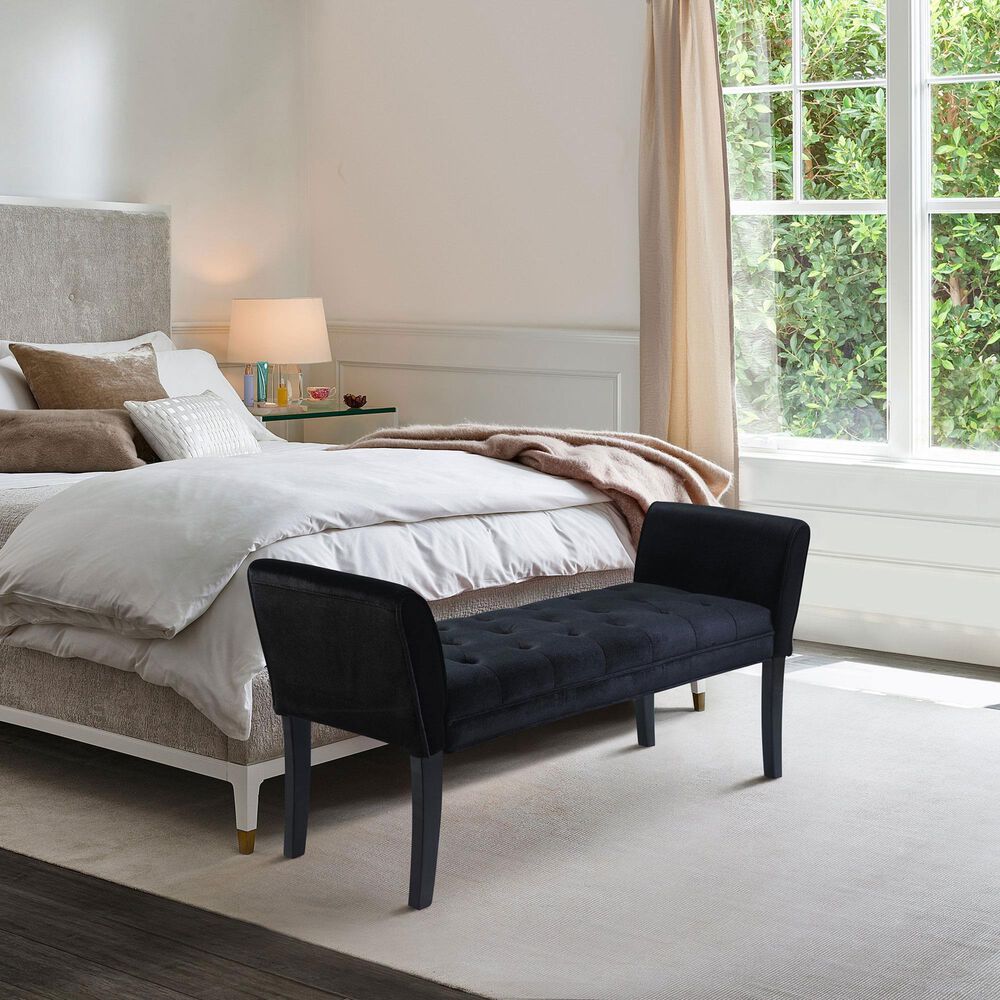Blue River Chatham Upholstery Bench in Black, , large