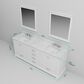 Lexora Home Dukes 80" Double Bathroom Vanity in White with 2 cm White Quartz Top and Rectangular Sinks, , large