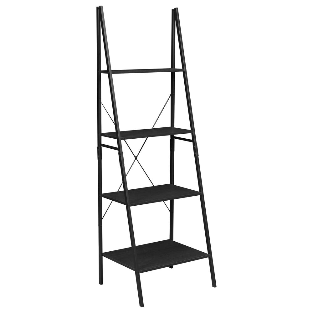 Regency Global Sourcing Niche Soho 72" Ladder Bookcase in Black, , large