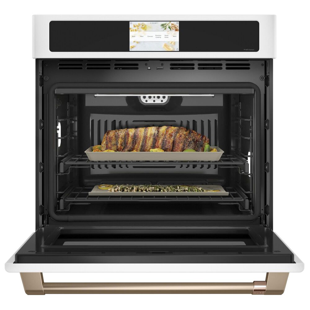 Cafe 2-Piece Kitchen Package with Matte White 30" Smart Built-In Convection Single Wall Oven and Stainless Steel 30" Gas Cooktop, , large