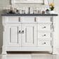 James Martin Vanities Brookfield 48" Single Bathroom Vanity in Bright White with 3 cm Charcoal Soapstone Quartz Top and Rectangle Sink, , large