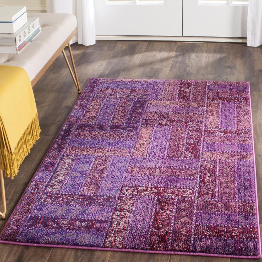 Safavieh Monaco MNC214L-3 3" x 5" Purple/Multi Area Rug, , large
