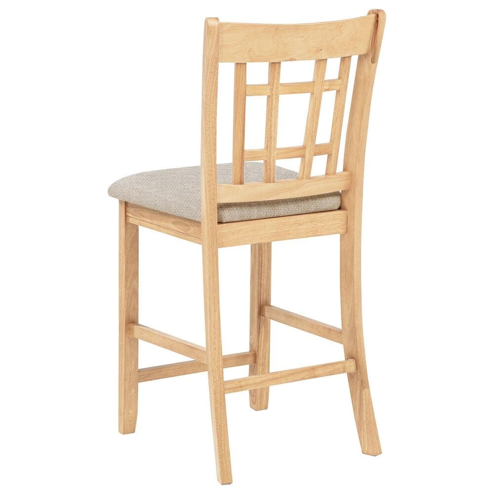 Pacific Landing Lavon 5-Piece Oval Counter Height Dining Set in Light Oak, , large