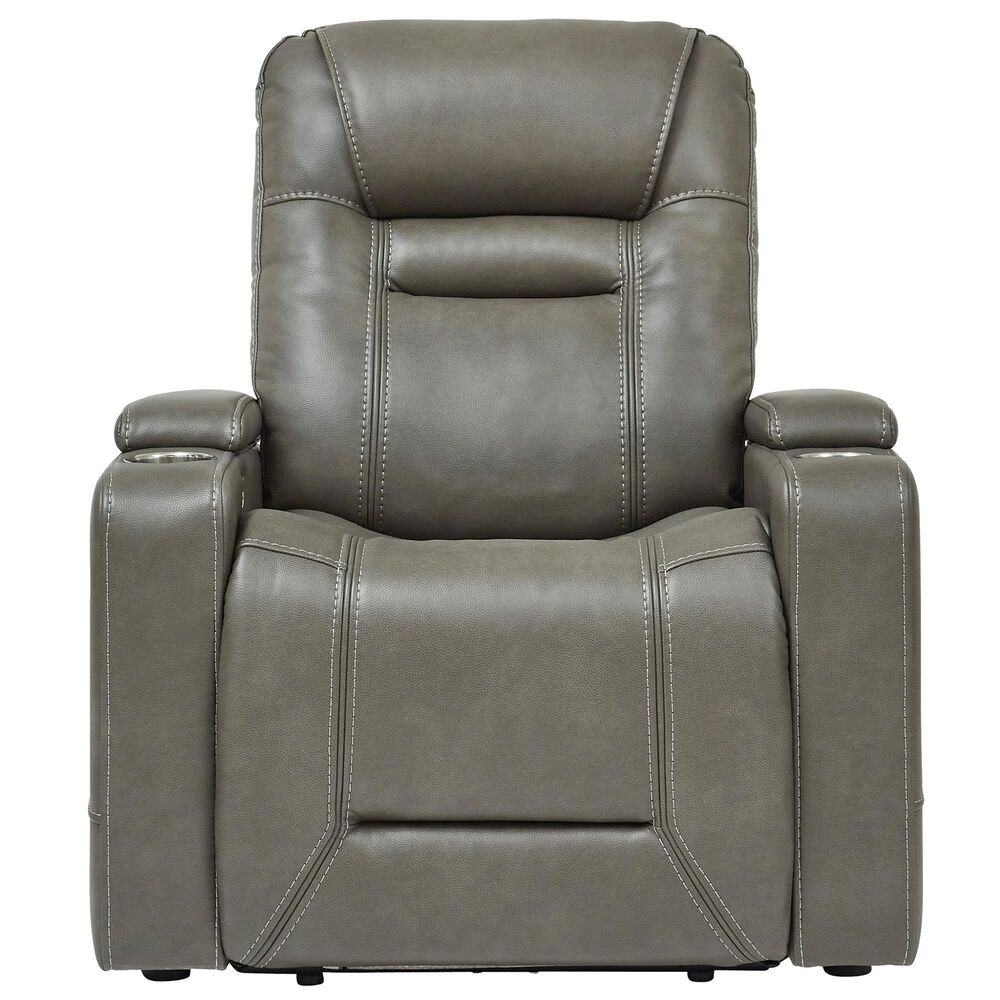 Signature Design by Ashley Crenshaw Power Recliner with Power Headrest and Lumbar in Smoke, , large