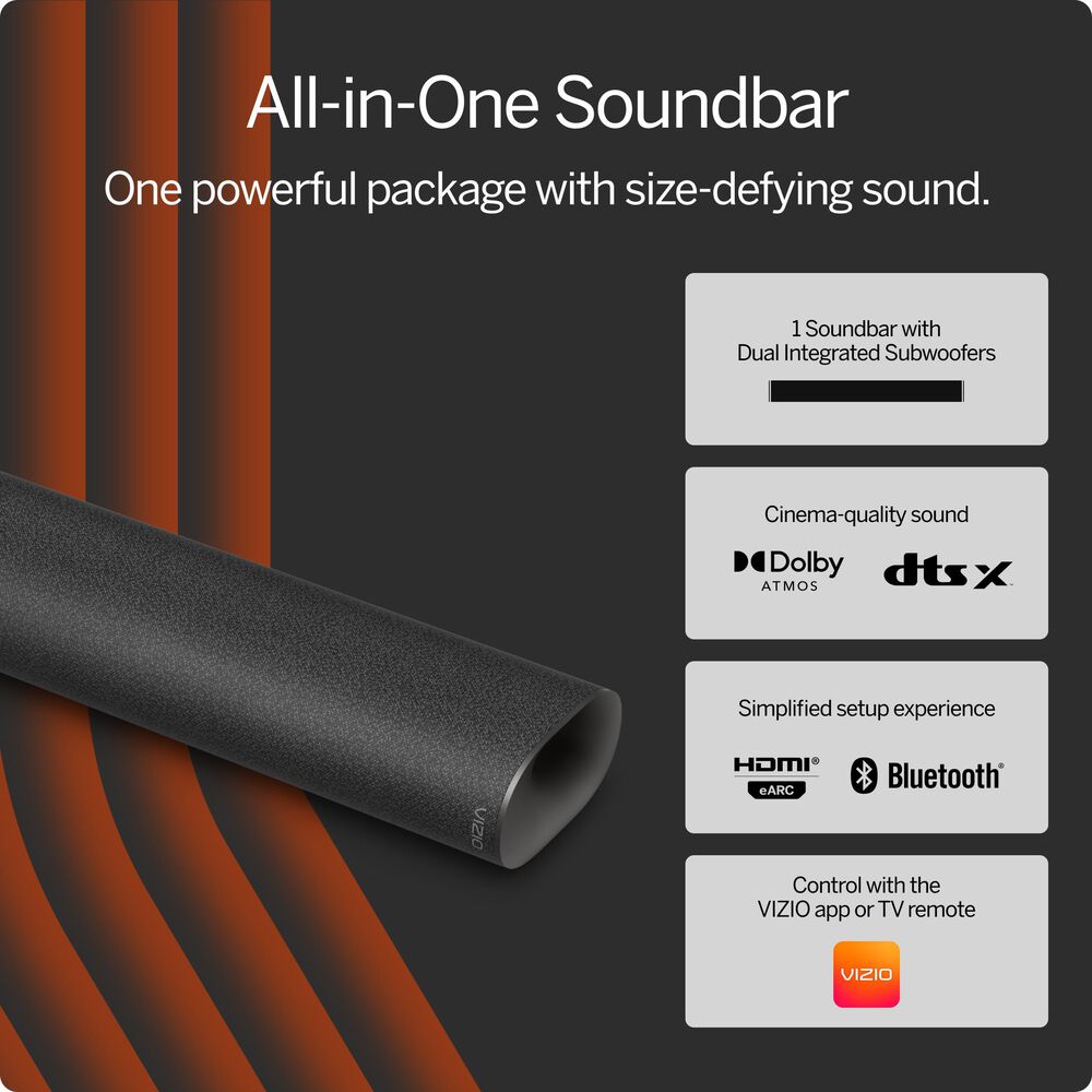 VIZIO All-in-One Soundbar with Dolby Atmos in Black - SV210D-0806, , large