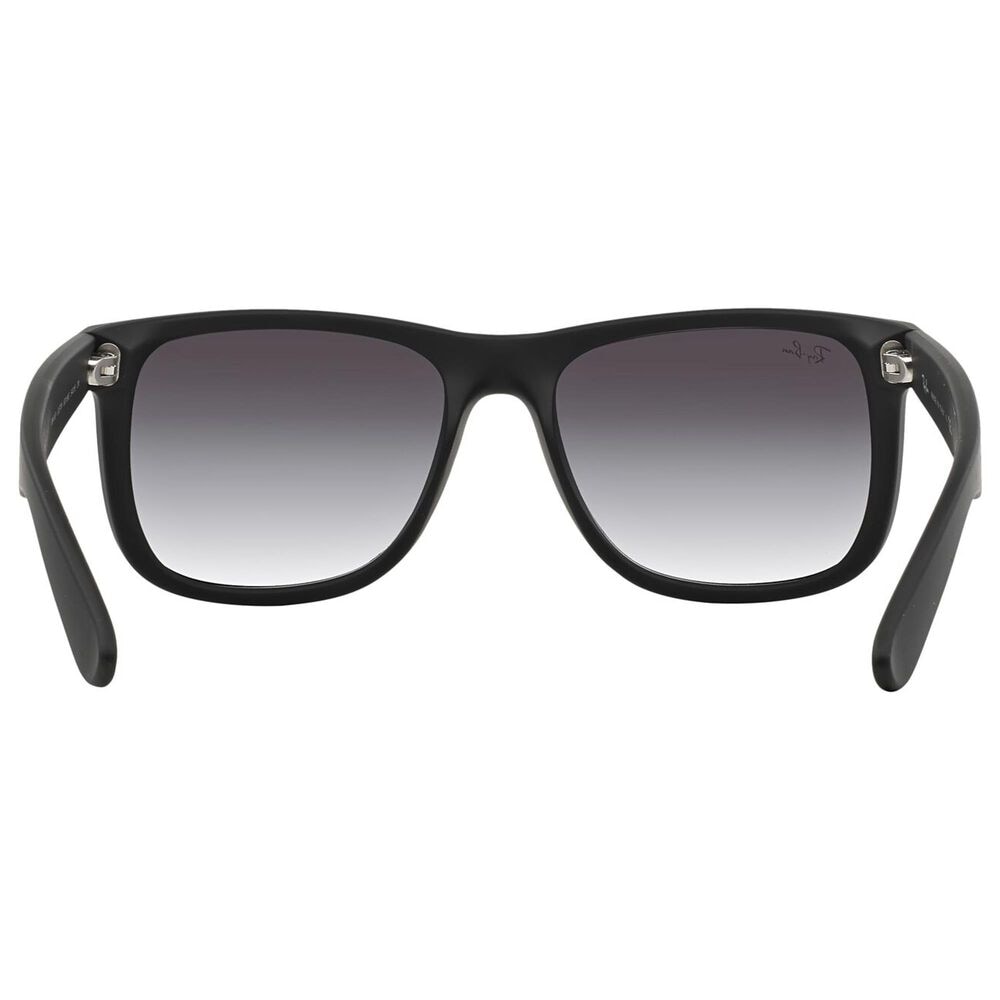Rayban Glasses Justin Classic Sunglasses with Dark Grey Lenses in Matte Rubber Black, , large
