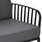 Hearth and Haven Patio Club Chair with Dark Gray Cushion in Black, , large
