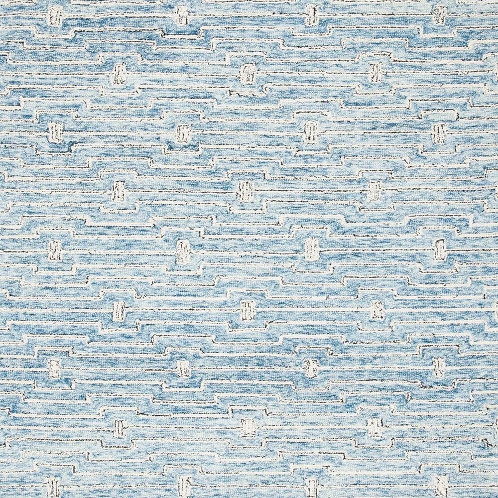 Safavieh Micro-Loop MLP178M 5&#39; Square Light Blue and Ivory Area Rug, , large