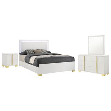 Pacific Landing Marceline 4-Piece Queen Bed Set in White, , large
