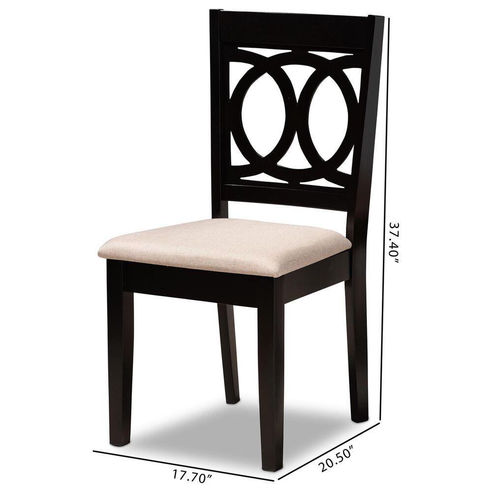 Baxton Studio Lenoir Side Chair with Sand Cushion in Espresso Brown (Set of 2), , large
