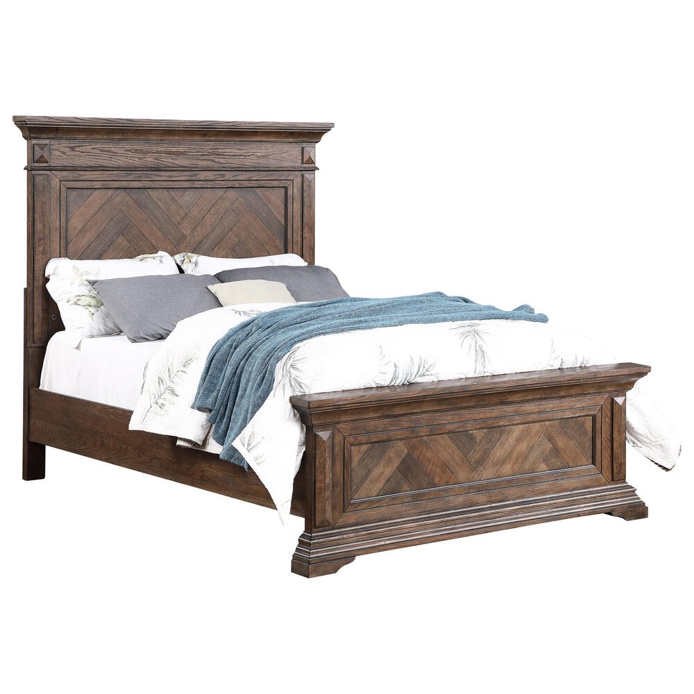 New Heritage Design Mar Vista Queen Bed in Brushed Walnut, , large