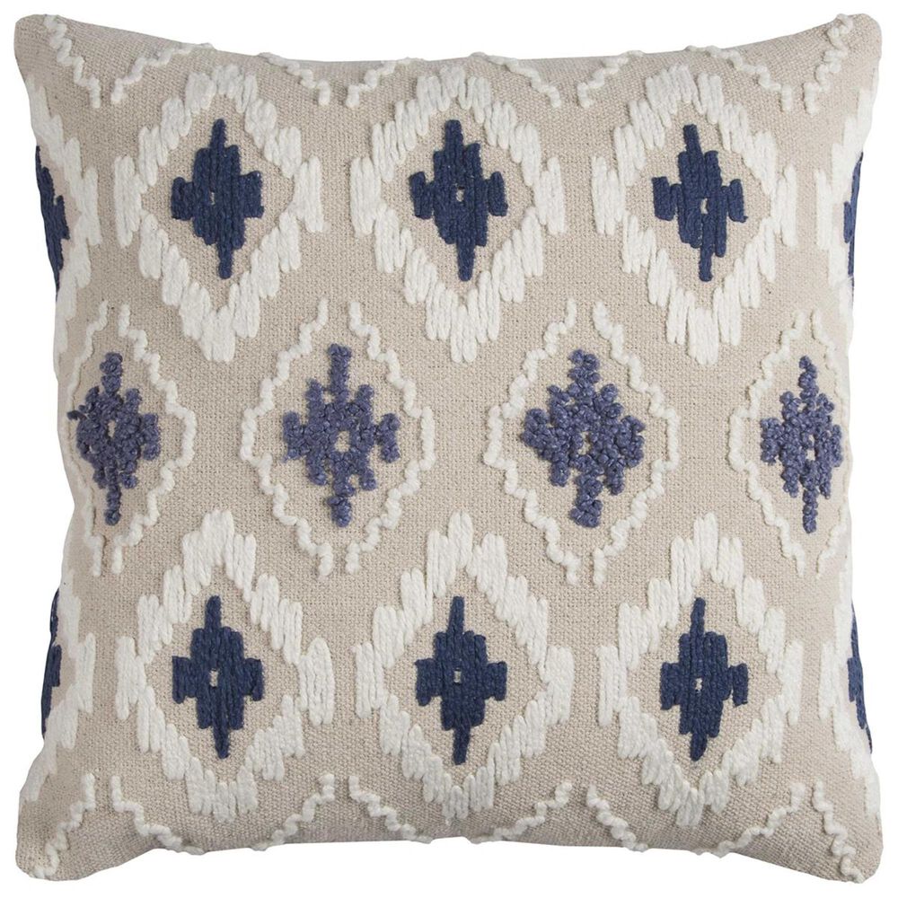 Rizzy Home 20" x 20" Pillow Cover in Tan and Blue, , large