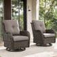 Sunwell Garden Patio Swivel Rocker Chair with Brown Rattan in Gray (Set of 2), , large