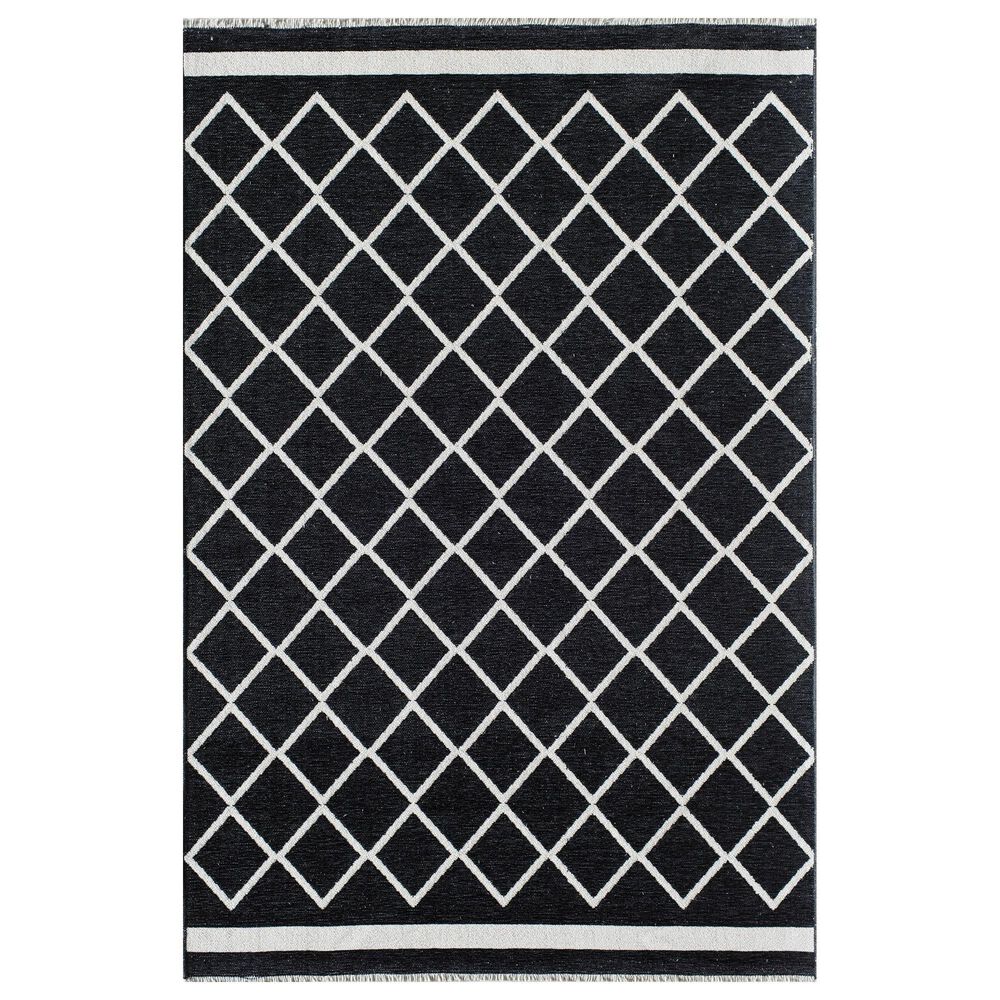 Rugs America Hadley Imperial 2"6" x 4" Black and White Area Rug, , large