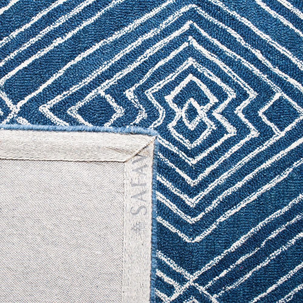 Safavieh Micro-Loop MLP608N 5&#39; x 8&#39; Navy and Ivory Area Rug, , large